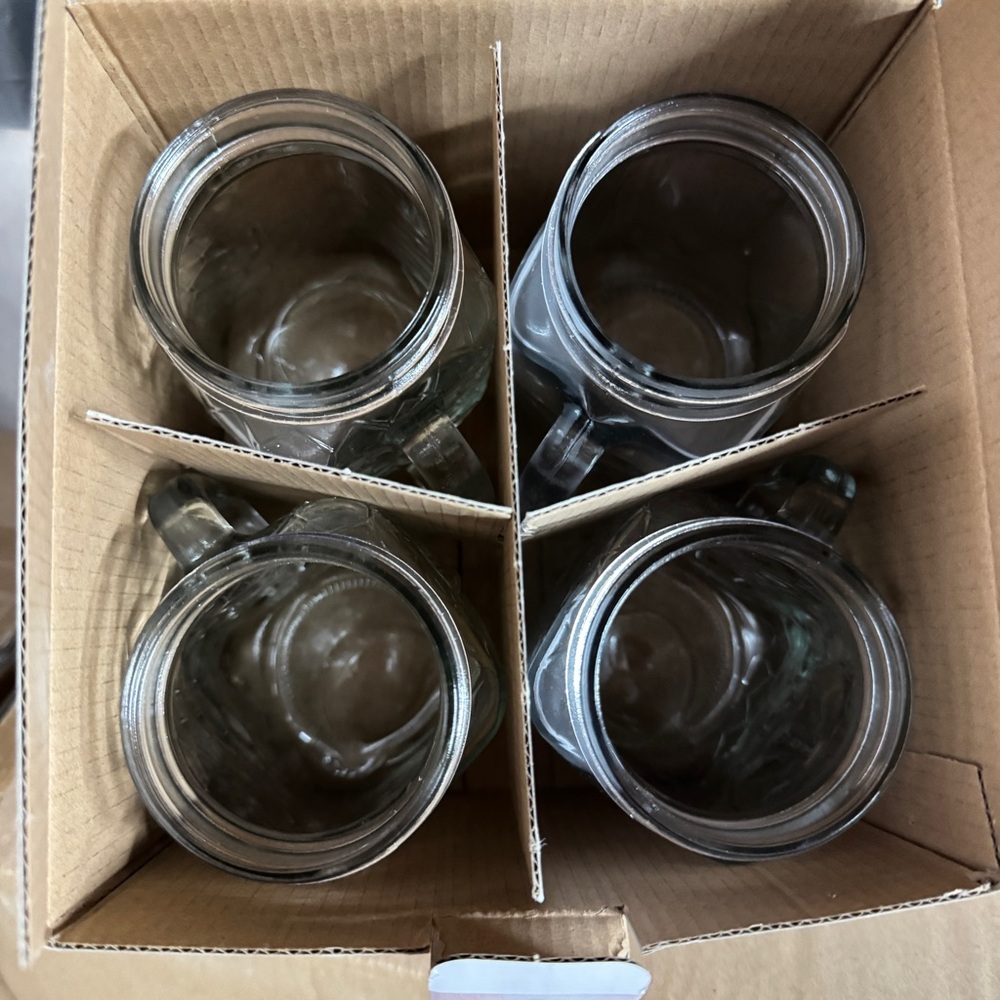 Circleware Glass Mason Jars, Set of 4, 17 oz, Honey Bee Mugs - Picture 5 of 6